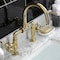 Kingston Brass Indstrl Style Wheel Handle Bridge Bathroom Faucet W/Pop-Up Drain, Brass KS2172RX - alternate 6
